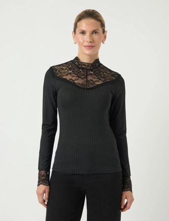 YAS Yasblace Ls Top S. Noos - Black - S