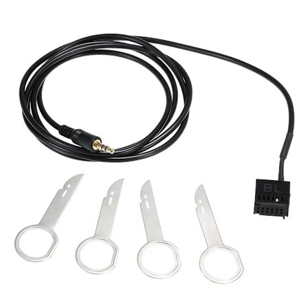 Svart Aux-in-kabeladapter 6000-cd Aux-bilstereo-erstatning for Ford Fiesta Ford Focus 6000 Cd