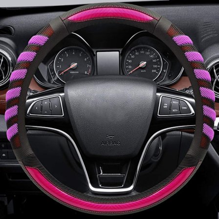 Sportslig lilla skinnrattdeksel, kult lilla sportsrattdeksel, universal 14,5-15,25 tommers ratt