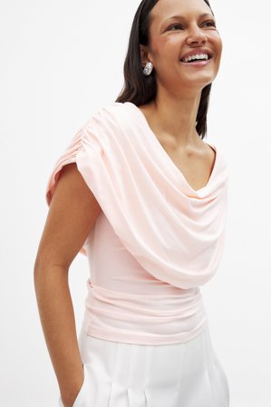 NA-KD Soft Line Draped Top - Ærmeløse toppe - Pink - L (EU 42-44)