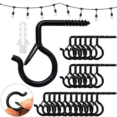 12 stk Q-krok buet sikkerhetshengende plante krok 5-formet ho