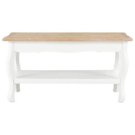Vidaxl Soffbord Vit Och Brun 87,5x42x44 Cm Massiv Furu Vit