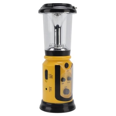 HURRISE utomhus nödradio Lykta Radio Handvev USB Uppladdningsbar Multifunktionell AM FM nödradio