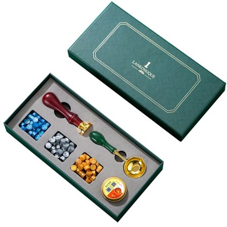 Sininen riikinkukko eurooppalaistyylinen retro valtikka tulimaalausprintti, Vintage vahasinettileimasin sinetöintivahaleimasimella, vahasinettihelmet 