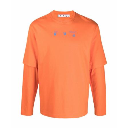Off White Long Sleeve Tops , Oranje , Heren , Maat: M