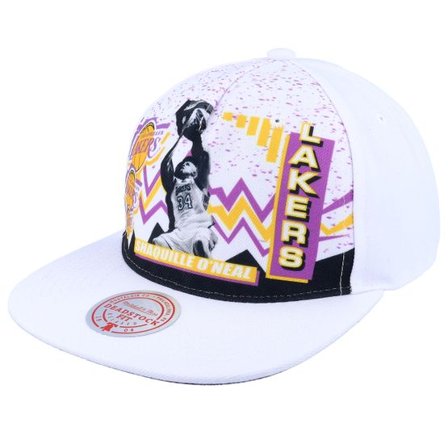 Mitchell & Ness - NBA Vit snapback Keps - Los Angeles Lakers 90's Playa Shaquille O'neal White Snapback @ Hatstore