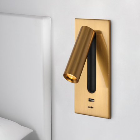 Läslampa LED Sänggavel Lampa Dold Strömbrytare Sänglampa,,ZQKLA