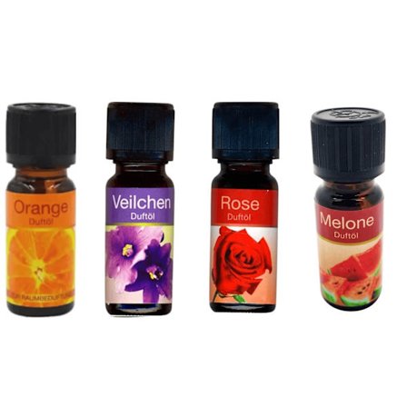 4 st Doftoljor Apelsin,Viol,Ros,Melon
