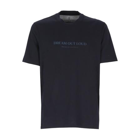 Brunello Cucinelli, T-Shirts Niebieski, Mężczyzna, Rozmiar: M