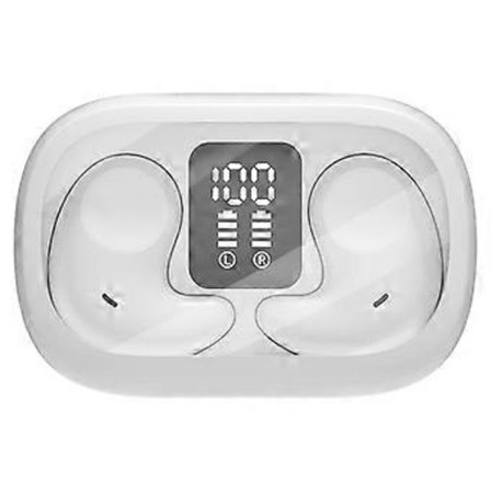 M51 Ørepropper for sidesoving Trådløse Bluetooth-kompatible 5.3 Øretelefoner 58 timer Arbeidstid Stereo Ørepropp Digital Skjerm Hvit
