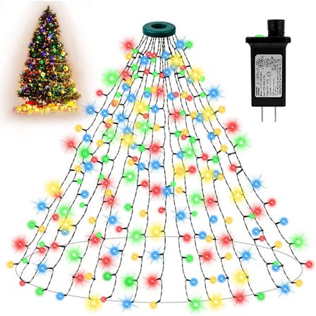 Lighted Christmas Tree Garland 280 LEDs, LED Christmas Tree Garla