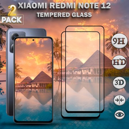 2-Pack XIAOMI REDMI NOTE 12 Skærmbeskyttelse - Hærdet Glas 9H - Super kvalitet 3D