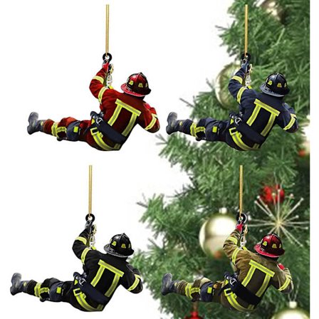 4 stk Brandmand Julepynt, Juletræ hængende dekoration Sided Mini Brandmand figurer
