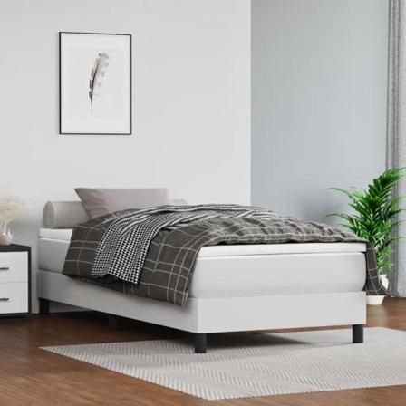 Vidaxl Pocketresårmadrass Vit 90x190x20 Cm Konstläder Vit