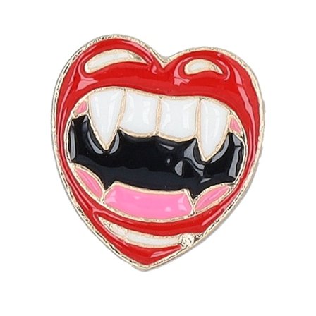 Cap Pins - Rot Zubehör - Vampire Teeth Metal Enamel Pin @ Hatstore