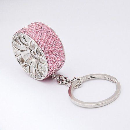 Rosa glitter diamant nyckelring