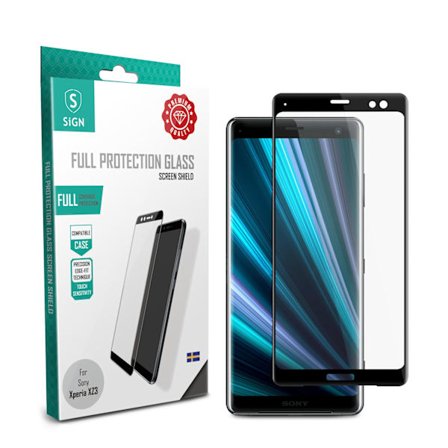SiGN 3D Curved Heltäckande Skärmskydd i Härdat Glas för Sony Xperia XZ3
