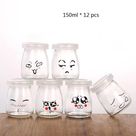 Yoghurtbeholdere - 150ml - Økologisk Glas - 12 stk.