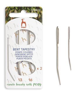 Käyrä verhoiluneula koot 13 ja 16