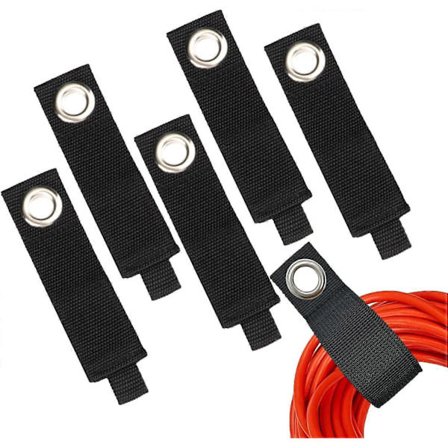 Kraftige oppbevaringsstropper (5 STK) - Forlengbare kabelstropper med borrelås for kabel, strømledning, tauverktøy, garasjeveggoppbevaring og 