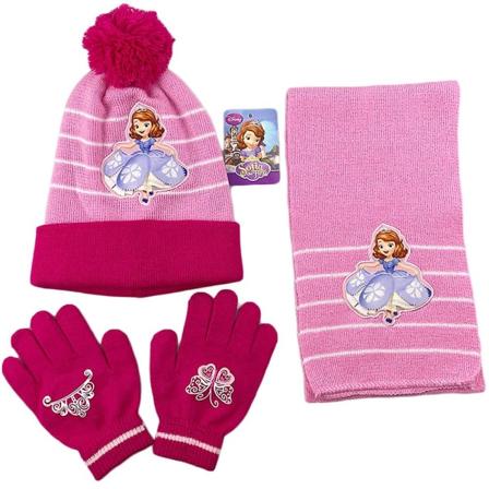 3-8 år jenter barn frosne Elsa Anna Minnie trykt vinter strikket lue skjerf hansker sett C