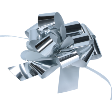 ROSETT METALLISK SØLV Ø90MM