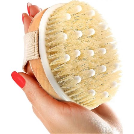 Torr Kroppsborste - Torr Borste, Exfolierande Borste Med Mjuka Massageknölar, Duschborste Kroppsskrubb