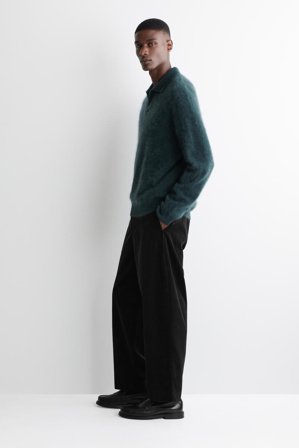 COS Brushed-Cashmere Polo Jumper in Turquoise - Men