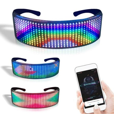 Led briller Bluetooth DIY Luminous Rave Fest briller Festival Solbriller Gafas Led Elektroniske Shining briller