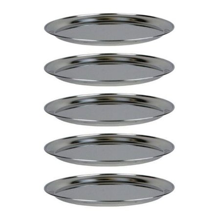 5 skaldyrsfade i rustfrit stål Ø 36 cm