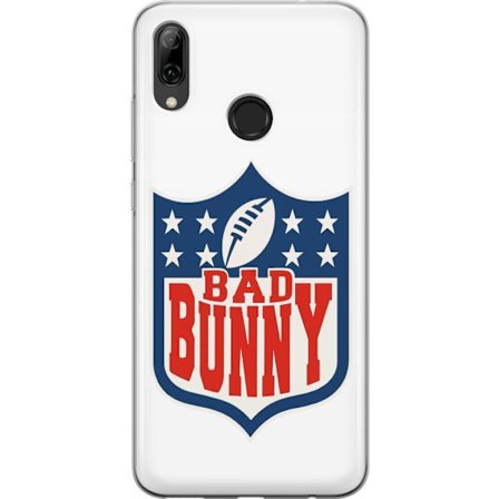 Kompatibel Mobilcover til Huawei P smart 2019 Bad Bunny rød grafisk plakat med portræt og typografi i latinamerikansk popdesign