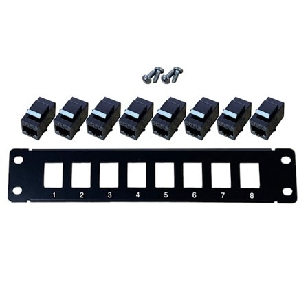 8 Port Rak CAT5e Patchpanel RJ45 Nätverkskabel Adapter Keystone Jack Ethernet Distributionsram UTP 19tum