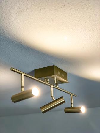 Aneta Lighting ARTIC takspot rett 3-lys, matt messing, 3 x 6W LED