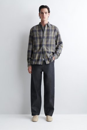 COS Homme Chemise En Sergé De Coton À Carreaux