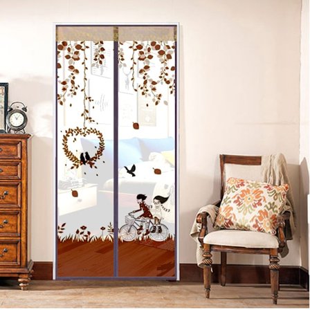 Yksi sarja (painettu pyöräkahvi, n. 90*210cm) Magneettinen ovi