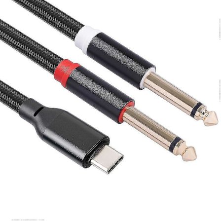 Usb C Till Dubbel 6,35mm Ljud Stereo Kabel Typ C Till Dubbel 6,35mm Ljudkabel För Smartphone Multimedia-B7