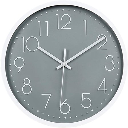 12 "Modern tyst väggklocka väggklocka för sovrum kök vardagsrum - Grå