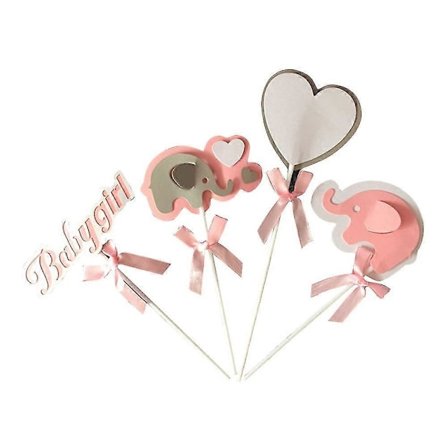 40 st Cake Topper Baby Elephant Dekorativt Kakinsats Cake Topper Cupcake Picks Festtillbehör För Fest