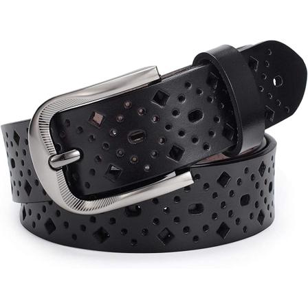 Dam Läderbälte Dam Klänning Jeans Byxor med Legering Bälte B