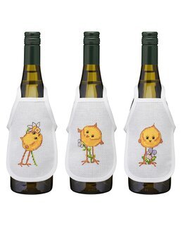 Stickpackung Flaschenschürzen Küken 3-er Pack. - Permin