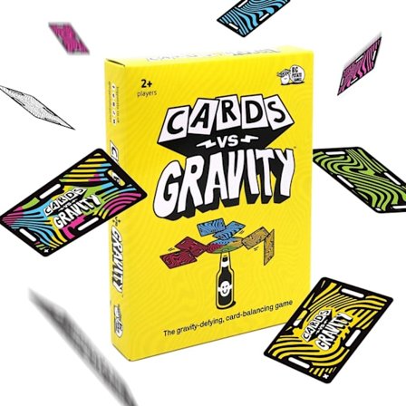 Cards vs Gravity – Painovoimaa uhmaava korttitasapainopeli | Hauska matkapeli lapsille, teineille ja aikuisille | Partypeli 2+ pelaajalle