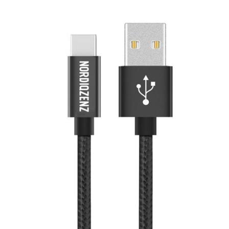 NORDIQZENZ USB-C Tekstiilikaapeli, 50cm, Musta