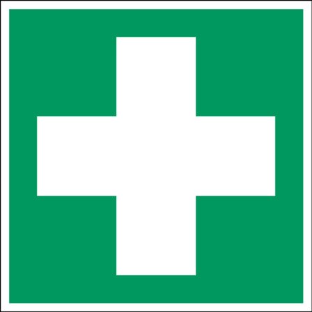Schild Erste Hilfe, Polyester selbsthaftend, 100 x 100 mm