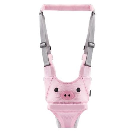 Rosa gris-baby gåsele, justerbar baby barn gåhjälpmedel