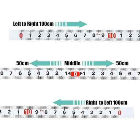 3 stk. selvklebende målebånd i karbonstål, selvklebende metrisk linjal, klebrig skalalinjal i stål, metrisk selvklebende målebånd, for arbeidsbenk