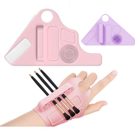 Silikon Makeup Armbånd Justerbar Blandingspalett Håndstropp Hjelpeverktøy Organisering Egnet for Ulike Sminkekoster Foundation