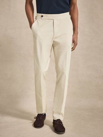 John Henric Men's Sandfarbene Chinos Slim Fit Size 54
