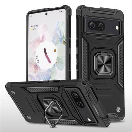 Google Pixel 7 Cover Ringholder Kickstand Hybrid - Sort