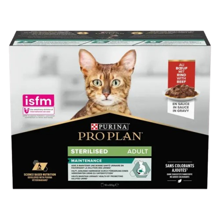 Purina Pro Plan - Våt Katt Sterilisert Biff 10 x 85 g - Katt - Kattefôr & kattemat - Våtfôr og våtmat - ZOO.no