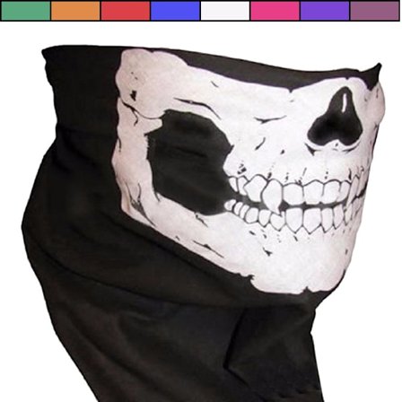Dödskallemask - Buff - Paintball - Scarf - Bandana - Halsduk - Skidmask - Flera färgval